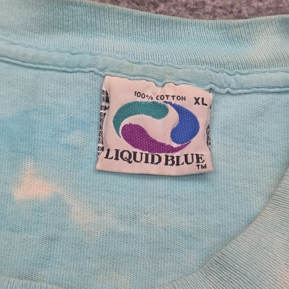 Vintage Grateful Dead Shirt Mens XL Liquid Blue AOP Skeletons Bears 1993 - Picture 9 of 15
